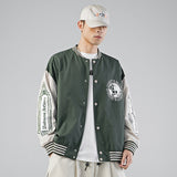 Varsity Jacket for Men Baseball Jackets American Baseball Uniform Jacket Men's Spring and Autumn Stitching Loose Casual Jacket Top