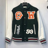 Fall Men'S Clothing Ow Digital Arrow Print Jacket Color Matching Baseball Jacket