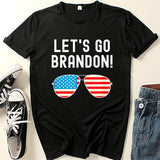 Let's Go Brandon T Shirt English Letter Pattern Short Sleeve T-shirt