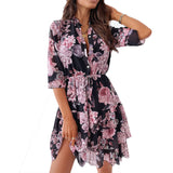 Russian Style Dress Autumn Fashion Temperament Commute Printed Dress