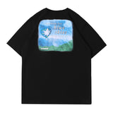Men T Shirt Summer Casual Tops Landscape Printing Short Sleeve T-shirt Men's round Neck Half Sleeve Street Fashion Loose Pullover Half Sleeve T-shirt
