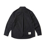 Men Shacket Long Sleeve Autumn Shirt Autumn Solid Color Stand Collar Casual Shirt