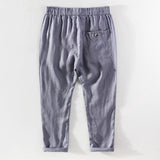 Linen Pants Straight Leg Pants Men's Clothing Breathable Casual Pants