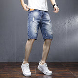 Men Jean Shorts Denim Shorts Men's Summer Straight Youth Five Points Pirate Shorts Tide
