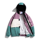 Spring plus Size Retro Sports Creative Couple Stitching Contrast Color Hooded Jacket Jacket Men's Jacket Neutral Men Jacket