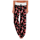 Wide Leg Floral Print Pants Loose Print Pocket Yoga Wide Leg Sports Trousers