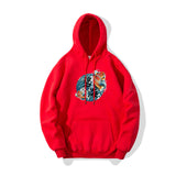 Maroon Graphic Hoodie Print