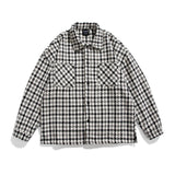 Men Shacket Long Sleeve Autumn Shirt Autumn Thickening Fresh and Loose Pocket Plaid Shirt