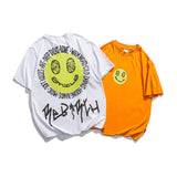 Men T Shirt Summer Casual Tops Men's Summer Short-Sleeved Men's Summer Loose T-shirt Smiley Printed Casual Couple T-shirt