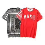 A Ape Print T Shirt Summer Color Block Printing Fashion Short Sleeve T-shirt