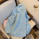 Denim Sparkle Jacket Short Coat Women's Loose Casual