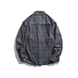 Men Shacket Long Sleeve Autumn Shirt Autumn Campus Student Large Pocket Loose Casual Plaid Shirt