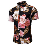 Men's Clothing Summer Men's Loose Fashion Short Sleeve Shirt Printed Shirt Casual Beach Men Shirt