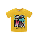 A Ape Print for Kids T Shirt Summer Letter Print Small and Older Children's Short Sleeve T-shirt