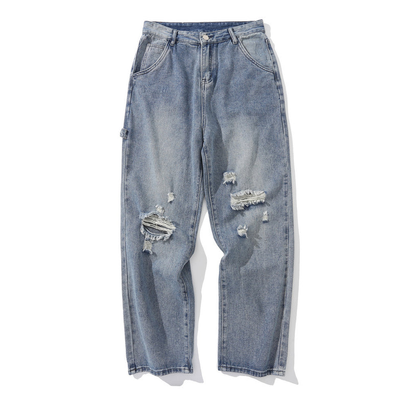 Jeans Men's plus Size Retro Sports Trousers Baggy Straight Trousers Trousers Men's Denim Pants