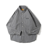 Men Shacket Long Sleeve Autumn Shirt Autumn Shirt Solid Color Fashion Loose Retro Workwear Shirt