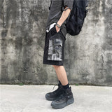 Harajuku Clothes Men's Casual Shorts Summer Retro Overalls Men's and Women's Casual Pants