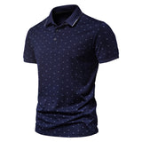Men Shirt Fashion Slim Fit Shirt Short Sleeve Shirt Large Size Casual Top Summer Men's Fashion Print Short Sleeve Casual Polo Collar T-shirt Polo Shirt Men