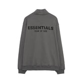 Fog Essentials Long Sleeve round Neck Neck Sweatshirt Autumn Double Line Back Three-Dimensional Silicone Double Row Letter Half Zipper Sweater