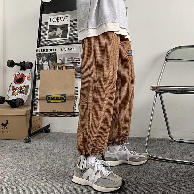 Men Pants Ankle-Tied Drawstring