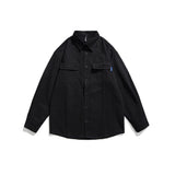 Men Shacket Long Sleeve Autumn Shirt Retro Back Printed Long Sleeve Shirt