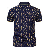 Men Shirt Fashion Slim Fit Shirts Short Sleeve Shirt Large Size Casual Top Summer Men's Fashion Print Short Sleeve Casual Polo Collar Polo Shirt Men