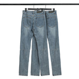 Fog Essentials Pants Autumn and Winter Fog High Street Knee Ripped Leisure Jeans Men and Women Same Style