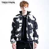 Men Fall Outfits Winter Thick Cotton Clothing Loose Quilted Jacket Jacket