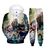 Anime Hoodie Hoodies Pullover Cosplay Costume Sweater Autumn and Winter Hooded Sweatshirt and Sweatpants Men