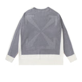 Winter Fleece Sweatshirts Autumn And Winter Stitching Arrow Round Neck Pullover Knitted Sweater