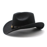 Wester Hats Western Cowboy Hat Autumn and Winter Woolen Fedora Hat Felt Cap
