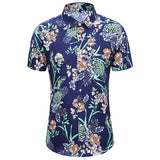 Summer Men's Flower Short Sleeve Large Size Fashion Trendy Casual Retro Sports Men Shirt