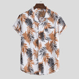 Men Shirt Fashion Slim Fit Shirts Short Sleeve Shirt Large Size Casual Beach Style Shirts Beach Style Summer Men's Casual Collar Short Sleeve Flower Shirt