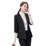Women Pants Suit Uniform Designs Formal Style Office Lady Bussiness Attire White Spring And Autumn Formal Wear Slim Fit