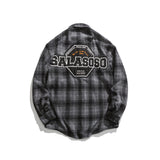 Men Shacket Long Sleeve Autumn Shirt Autumn Shirt Casual Letter Embroidery Loose Couple Coat