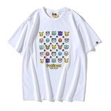 A Ape Print T Shirt Summer Cartoon Printed Short Sleeve T-shirt