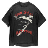 Present Letter Print T Shirt Present Metal Angel Print Short Sleeve T-shirt