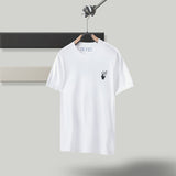 Ow Men'S And Women'S Short Sleeve Tshirt Cotton Back Arrow Round Neck Loose Owt