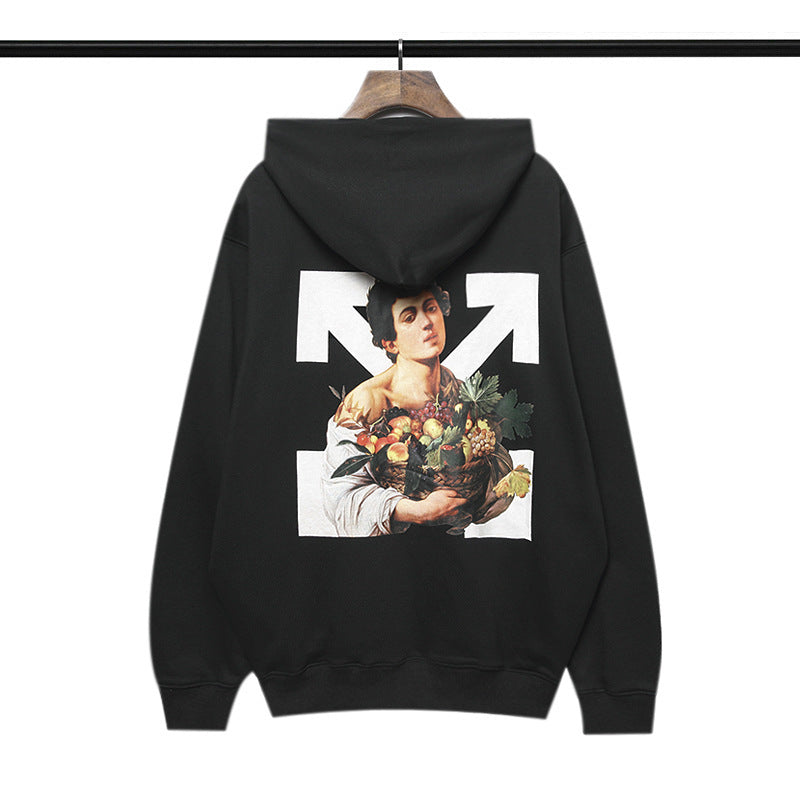 Anime Print Casual Hooded Sweater Plus Size Loose