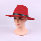 Fedora Hat Solid Color Fur Felt Hat British Retro Fedora Hat Men and Women Flat Brim Gentlemen's Hat