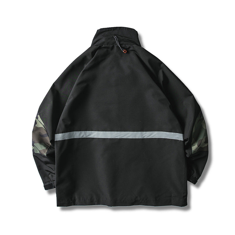 Men's Erect-Collar Jacket Men's Spring plus Size Retro Sports Jacket Coat Men's Loose Baseball Uniform Men's Jacket Men Jacket