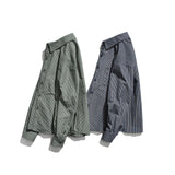 Men Shacket Long Sleeve Autumn Shirt Fall Retro Plaid Long Sleeve Shirt Loose