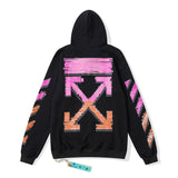 Autumn And Winter Coral Gradient Arrow Pattern Hooded Sweater For Men And Women