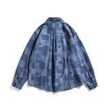 Men Shacket Long Sleeve Autumn Shirt Autumn Shirt Men's Long Sleeve Couple Loose Trendy Shirt Plaid Top