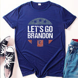 Let's Go Brandon T Shirt Letter Collarless Hat Thin Casual T-shirt