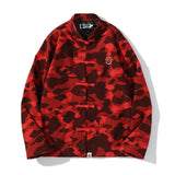 A Ape Print Jacket Spring Fashion Brand Embroidered Chinese Style Retro Camouflage Stand Collar Tangzhuang Shirt