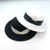 Italian Fedora Hats Black Woolen Hat Men's and Women's Autumn and Winter Top Hat