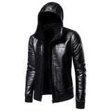 Men's Leather Clothing Trendy Fur Integrated Hooded Thickened Jacket plus Size Vintage Men Winter Outfit Casual Fashion