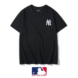 MLB T Shirt Summer Fashion Brand MLB Embroidered NY Back Green Circle Short Sleeve T-shirt