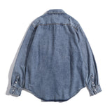 Men Shacket Long Sleeve Autumn Shirt Autumn Denim Shirt Campus IFashion Washed Distressed Vintage Shirt